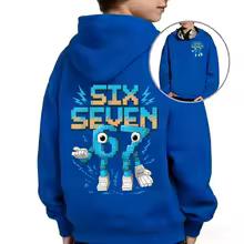 Любимая подростками толстовка SIX SEVEN с принтом, Евроамериканский студенческий стиль, Удобный топ, Универсальный топ для осени и зимы