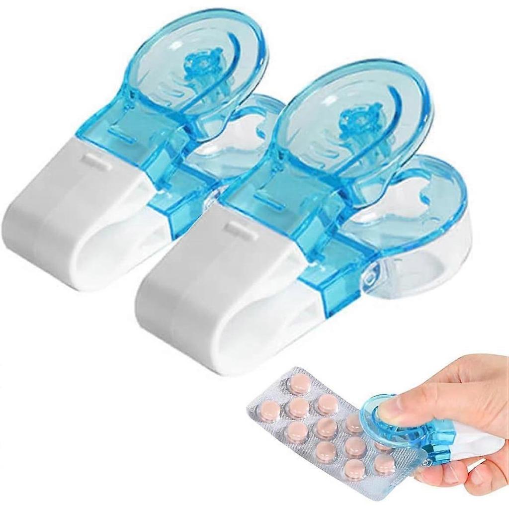 3Pcs Portable Pill Taker,Portable Pill Taker Remover, Pill Cutter,Tablet Dispenser,Portable No Cont