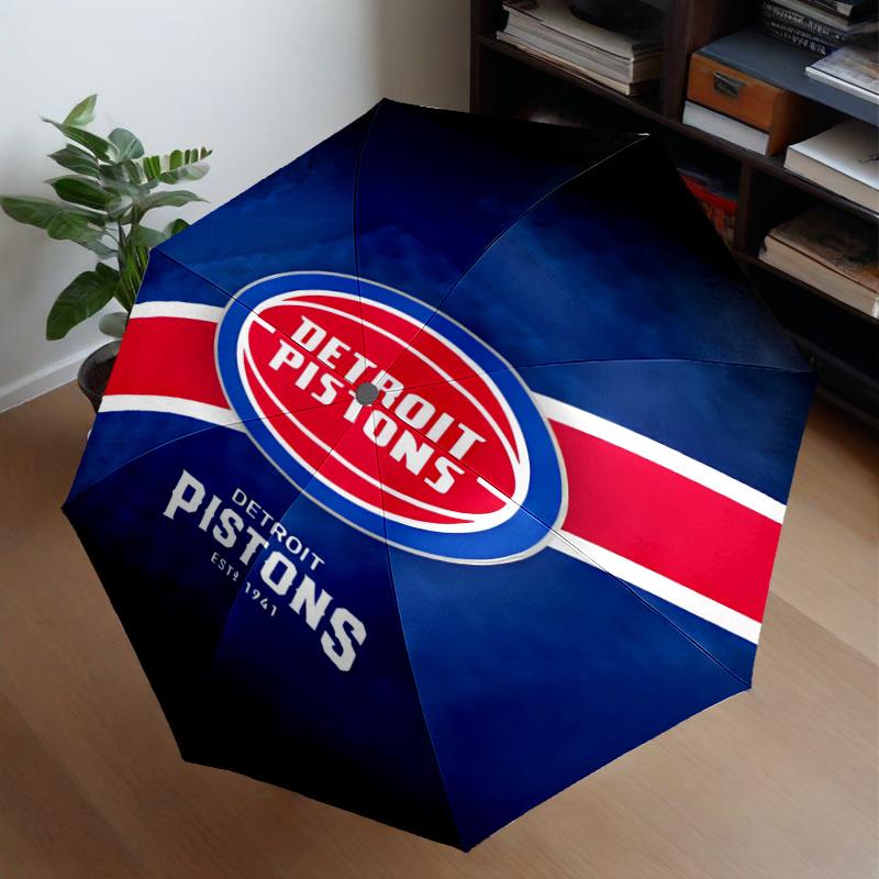 Detroit-Pistons Logo Umbrella 8-Frame for Travel, Camping, Casual Lightweight Portable Umbrella, Essential for Every Family Holidays Gift