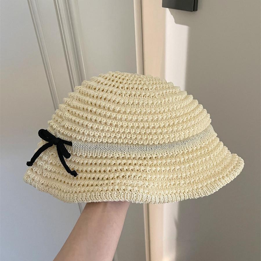 2024 новый сезон дорожная соломенная шляпа с бантом женская с большим карнизом солнцезащитный козырек защита от солнца универсальная праздничная шляпа-ведро