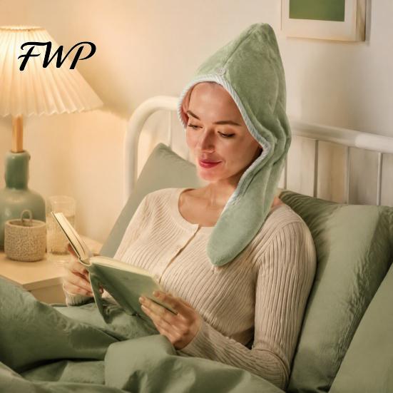 Gentle Hair Care Accessory Reversible Towel Wrap, Microfiber Turban with Button, Quick Dry, Soft Coral Fleece Head Wrap Absorbent Anti-frizz