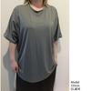 ADOSSY Yoga Loose Long Simple Style Women's Top, 5/8 Sleeves, Fit, Length, (Size L, Gray)
