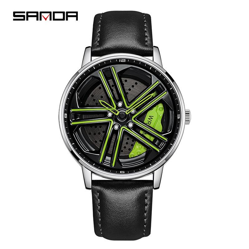 SANDA New Wheel Series Rotating Watch Men's Quartz Watch Fashion Hollow Creative Personality Cool Men's and Women's Watch