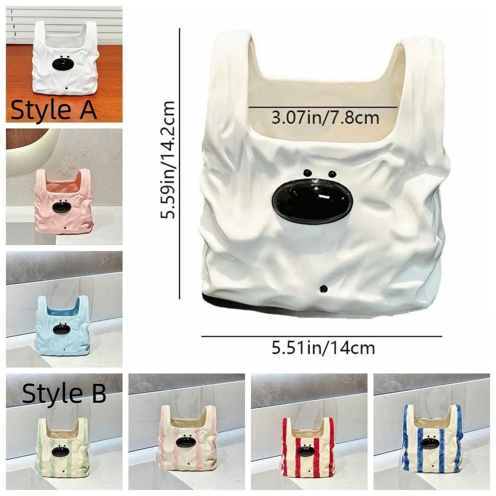 Handbag Style Ceramic Storage Box Puppy Shaped Desktop Pen Holder Desktop Organizer