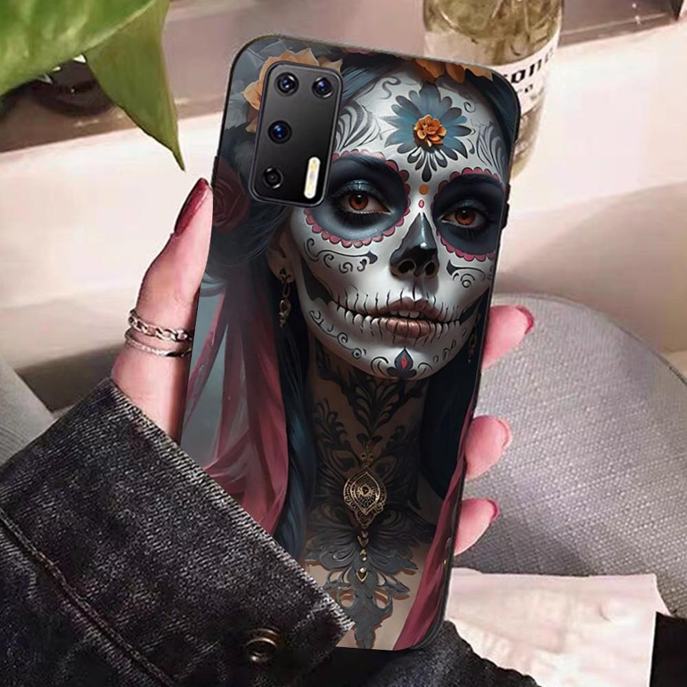 Catrina Beautiful Rose Girl Skull Phone Case For Huawei P 8 9 10 20 30 40 50 Pro Lite Psmart Honor 10 Lite 70 Mate 20lite