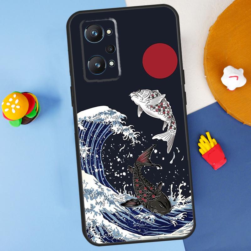 Японское искусство волн Для Realme GT7 Pro GT 6T 6 5 C67 C61 C55 C53 C51 C21Y C25S C75 10 11 12 13 14 Pro Plus Чехол