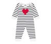 Snapless Romper A0CN4 12 Months 74cm [Petit Bateau] Off-White/Navy
