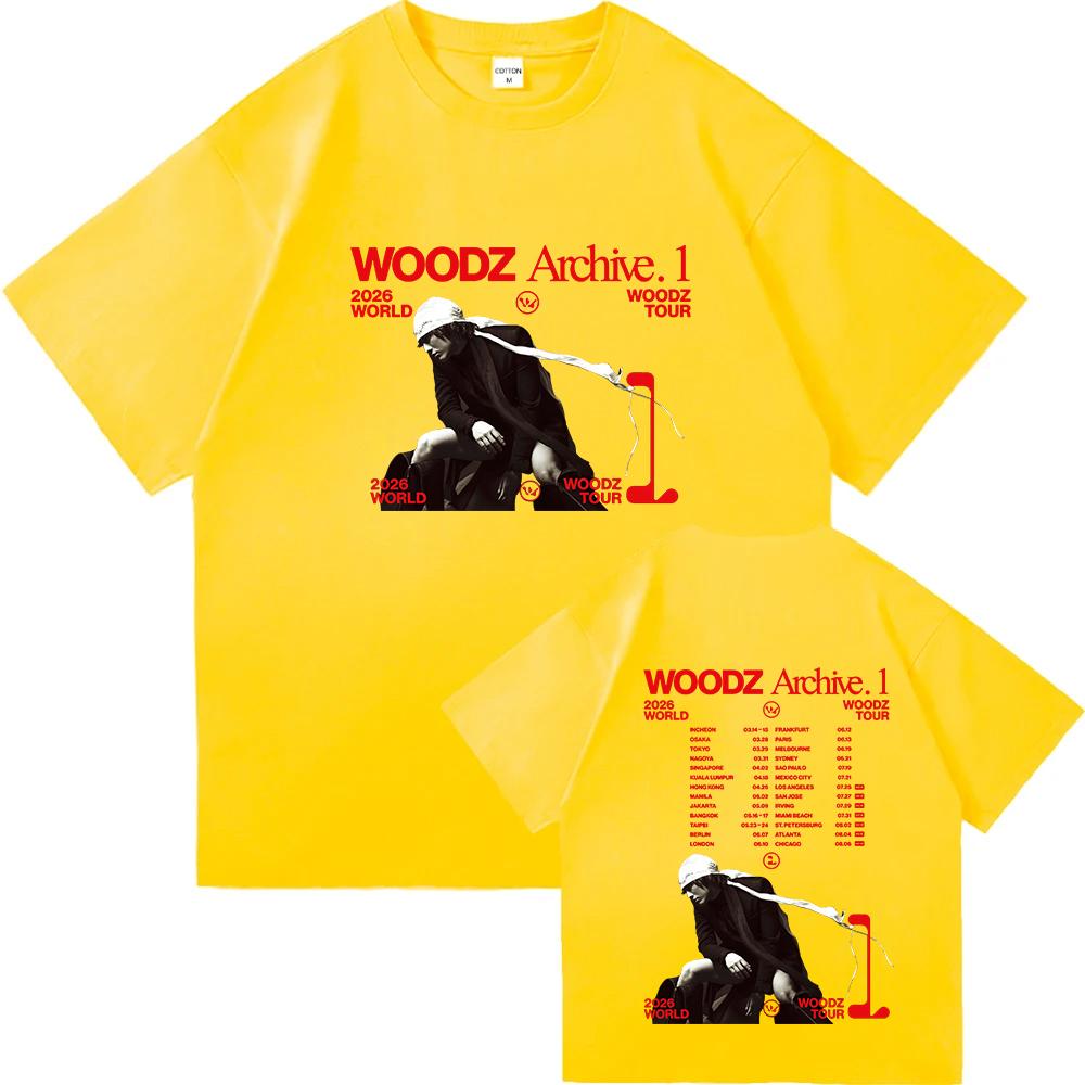 WOODZs Archive 1 World Tour 2026 Tshirt Unisex Streetwear Cotton Short Sleeve Fashion Tshirts Summer Oneck Graphic Print Tees