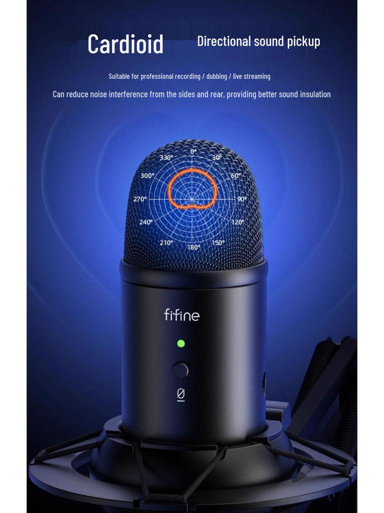 FIFINE K678 Профессиональный конденсаторный микрофон для настольного стриминга, записи и игр