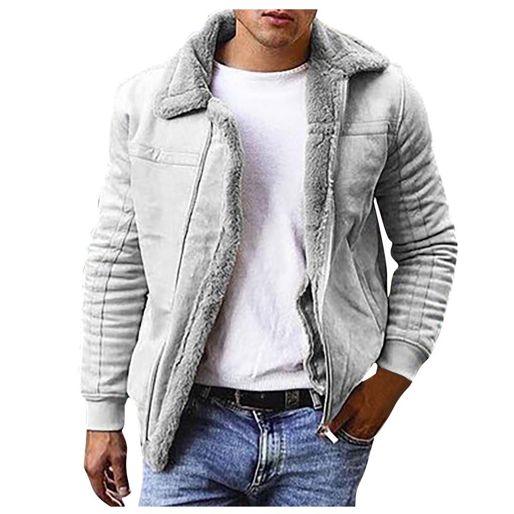 Autumn And Winter Men's Casual Solid Color Long-sleeved Slim Leather