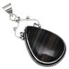 Pendant Grey Botswana Agate Gemstone Mother's Day Gift Silver Jewelry 2.25"