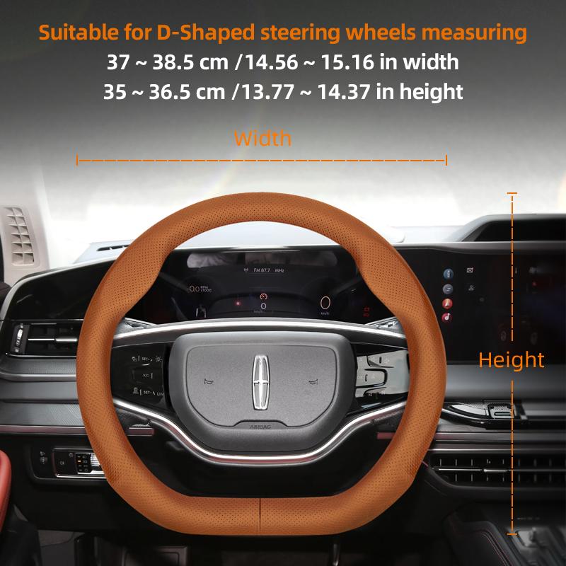 Для Lincoln Z MKZ MKT MKC MKX MKS Navigator Aviator Nautilus Corsair Continental Кожаная дышащая накладка на руль автомобиля