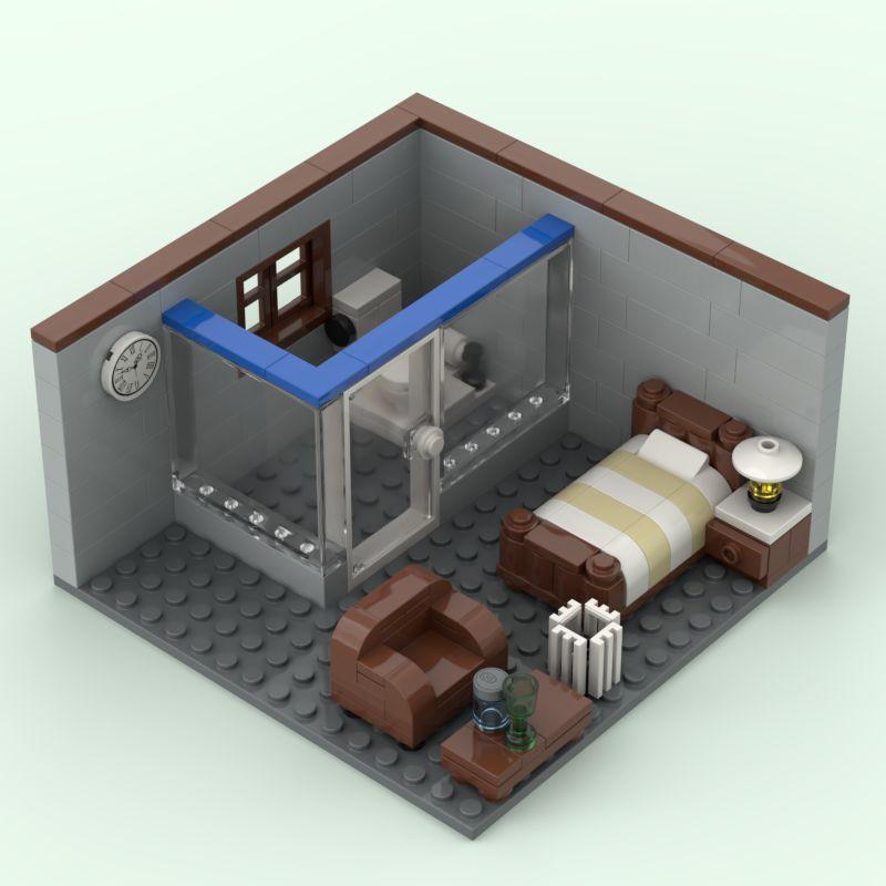 Панорамный вид Угловая комната Бар Кухня Сцена Сделай сам Сборка Праздничный подарок Украшение Строительный блок