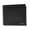 [Paul Smith] Изделие из набора/Имя может быть выгравировано Яркая полосатая отделка SS24 двойной складной бумажник из коровьей кожи 813005 P845 (черный, (нет имени)