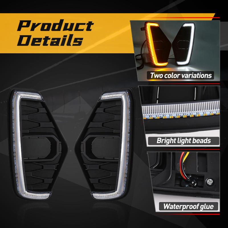 LED Fog Lamp DRL Daytime Running Light For Nissan Navara NP300 Frontier 2020 2021 2022 Driving White Yellow Turn Signal Lamp 12V
