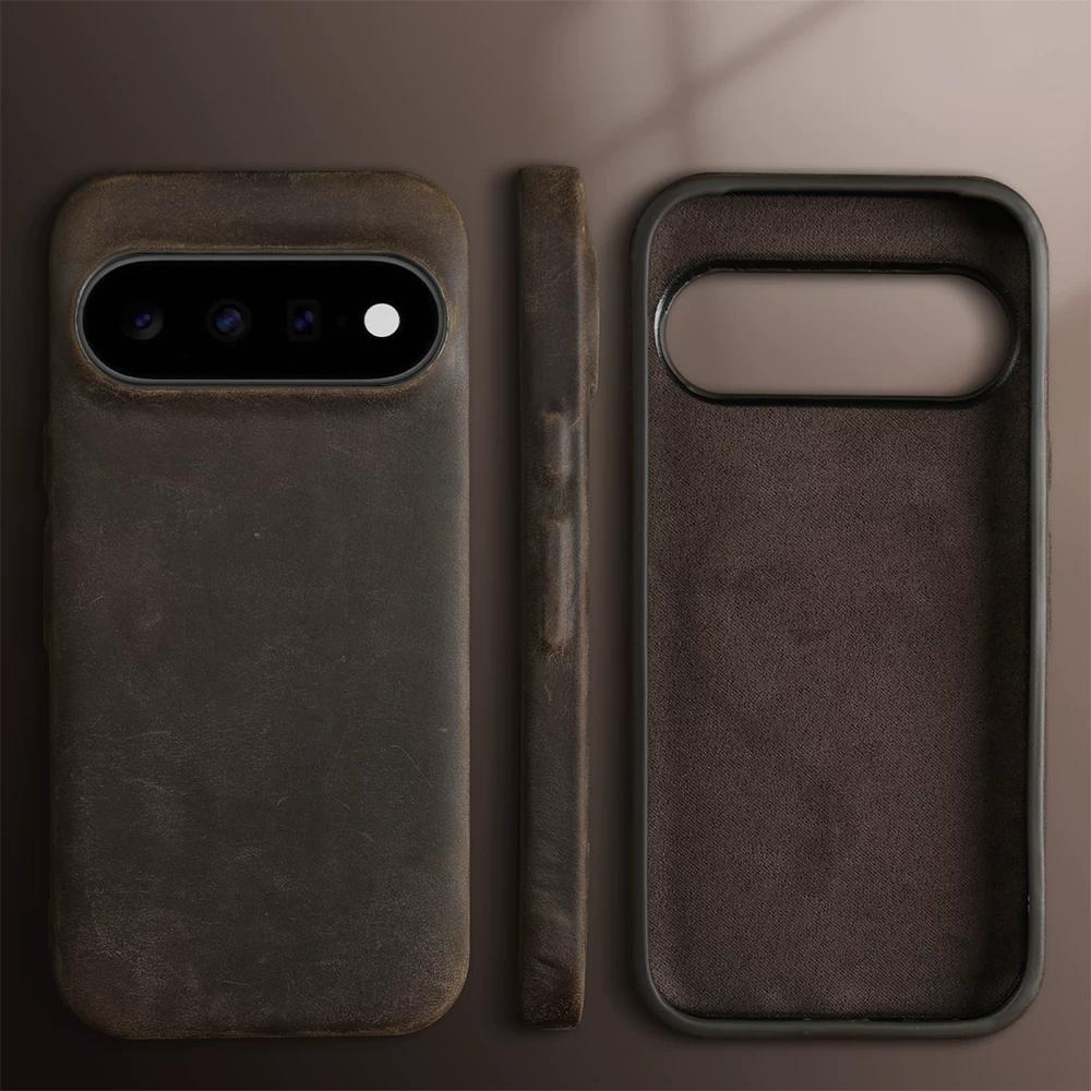 Crazy Horse Leather Case for Google Pixel 11 Pro XL Pixel 10 Pixel 9 9 Pro 8 7 Premium Anti Drop Shockproof Magnetic Cover