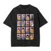 Vintage Washed Oversized TShirt InvincibleSuperhero Print Cotton Casual Short Sleeve Retro Streetwear Tee for Men Women