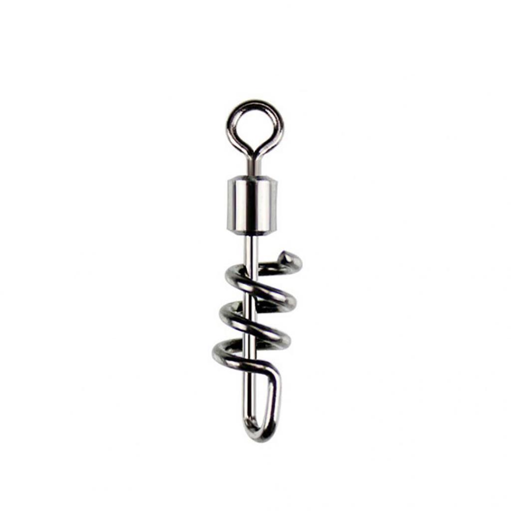 10Pcs Fishing Hooks Snap Swirl Connectors Rolling Rings Wire Leader Swivels