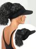 Synthetic Ponytail Adjustable Wig Baseball Hat With Wavy Short Hair Suitable For Women's Daily Party And Sports Use
