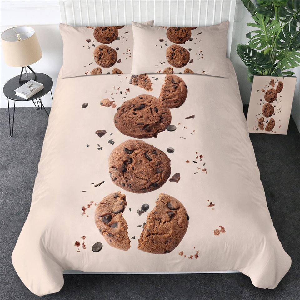Комплект пододеяльника Буррито Кинг/Квин сайз 3D-принт Тема еды Пододеяльник на молнии Для детей Мальчиков Девочек Полиэстеровый комплект постельного белья