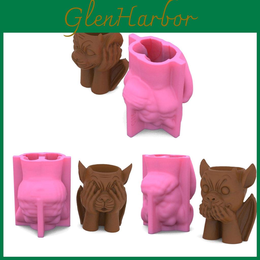 Mold Silicone Devil Funny Concrete Succulent Flowerpot Clay Cement Plaster Molds Diy Home Garden Flower Pot Mold