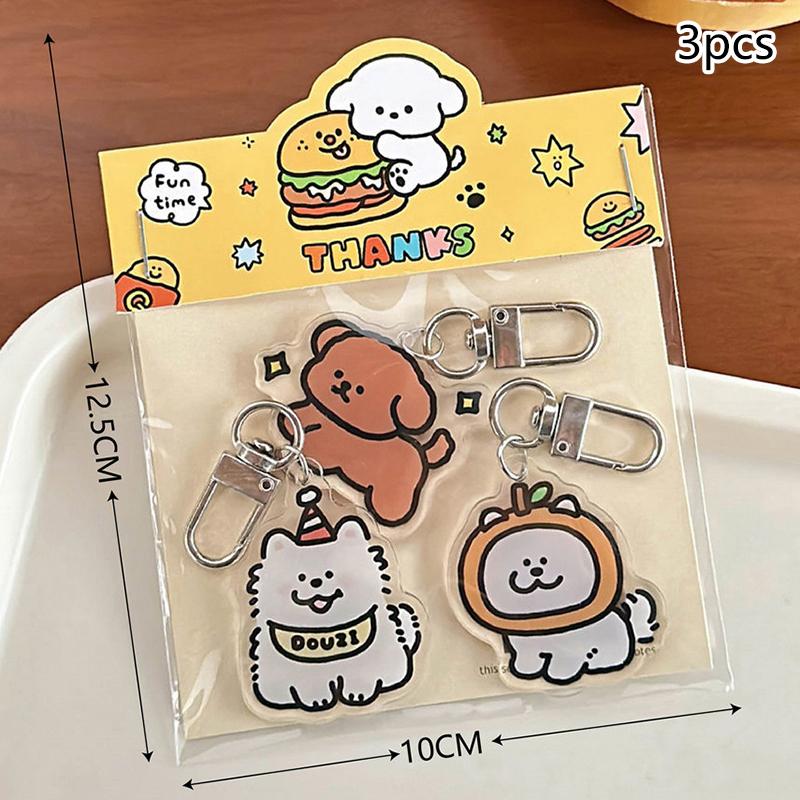 3 шт. Милая простая универсальная акриловая брошь, высококачественная брошь в виде щенка, мультяшный брелок для сумки, украшения, одежда, аксессуары, подарки