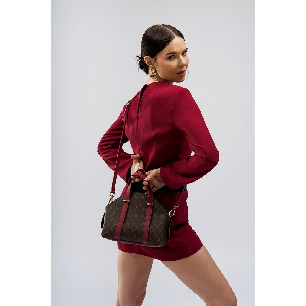 Women's Hand And Shoulder Bag With Patterned Inner Wallet