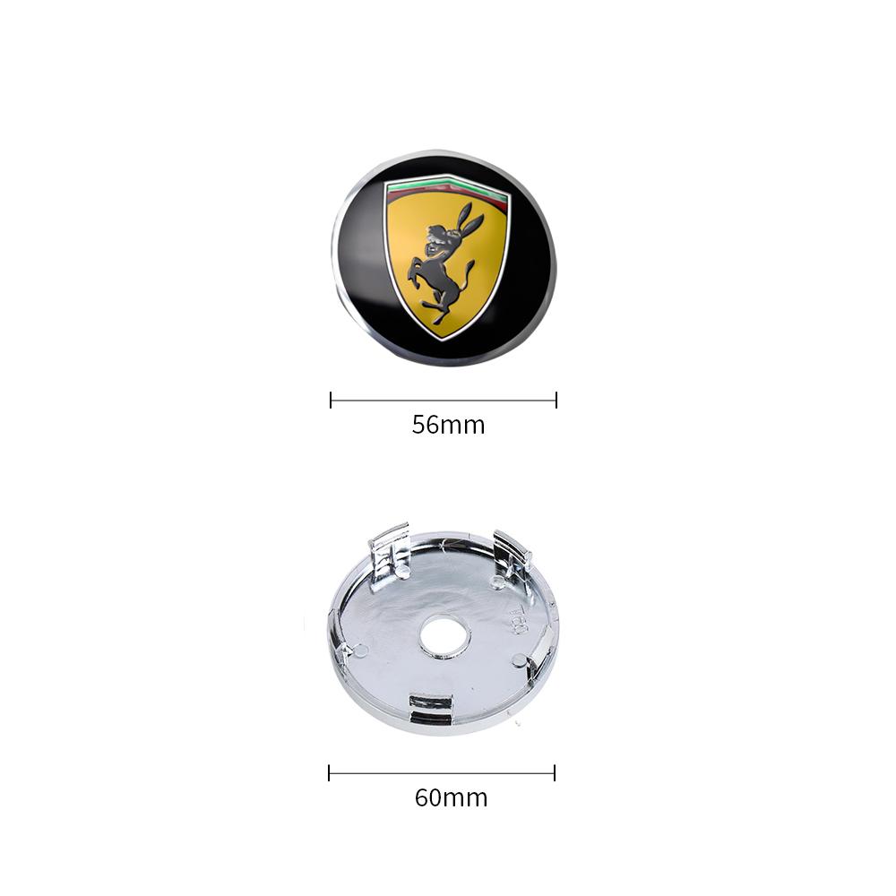 4Pcs/SET 56/60mm Car Wheel Center Hub Caps  Emblem Sticker Cover For Ferrari 308 GT4 328 GTB GTS F355 360 Modena F430 458ltalia HS9