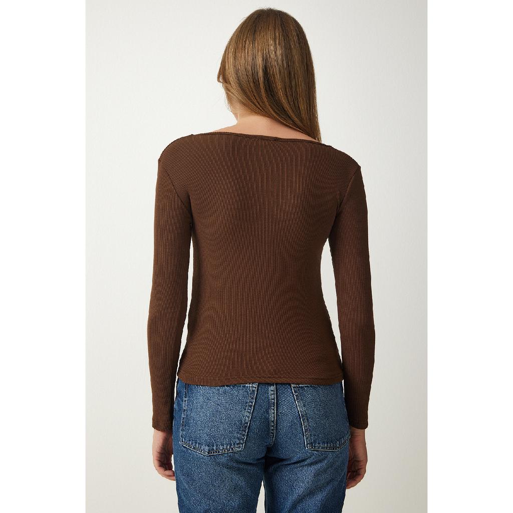 Women's Black And White Square Collar 2-pack Knitted Blouse Gt00056