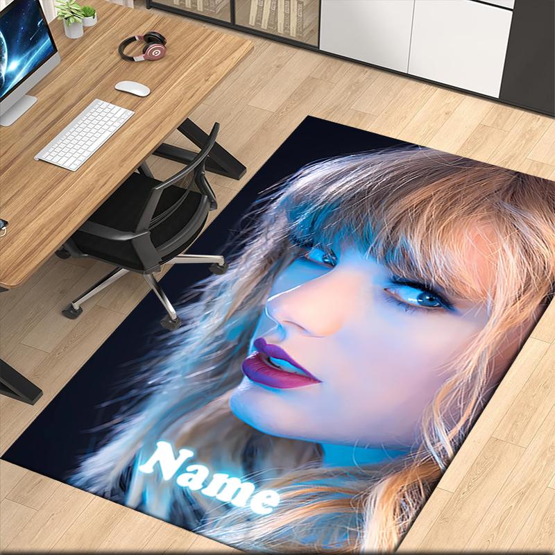 Custom Name Taylor Swift Printed Carpet, for Office Chair Living Room Bedroom Kitchen Room Decor Gifts.