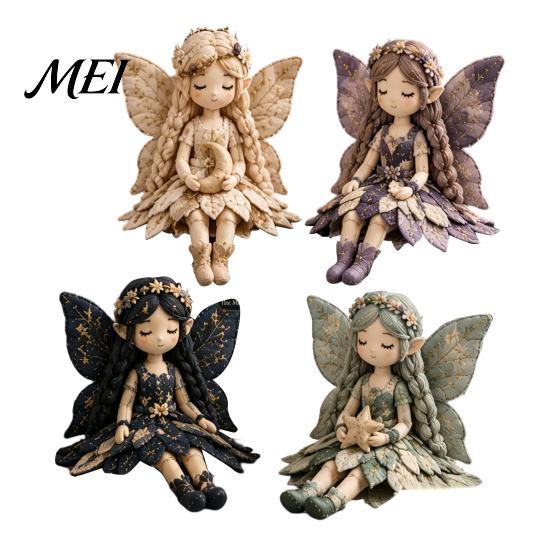 Vintage Garden Fairy Craft Patchwork DIY Kit, Flower Fairies Sewing Make 4 Kit Dolls, Beginner-Friendly Project for Home Decor Handmade Gift