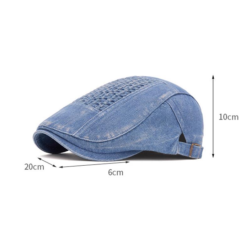 Autumn Denim Forward Cap Women's Beret Painter's Cap British Duck Tongue Men Newsboy Cap