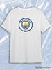 Белая футболка TeeSensation с круглым логотипом Manchester City FC, с круглым вырезом и коротким рукавом