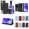 Для Samsung Galaxy A12 A15 A26 S20-S25... Чехол для телефона из матовой кожи в стиле кошелька, с несколькими отделениями для карт и подставкой, противоударный защитный чехол (8 цветов)