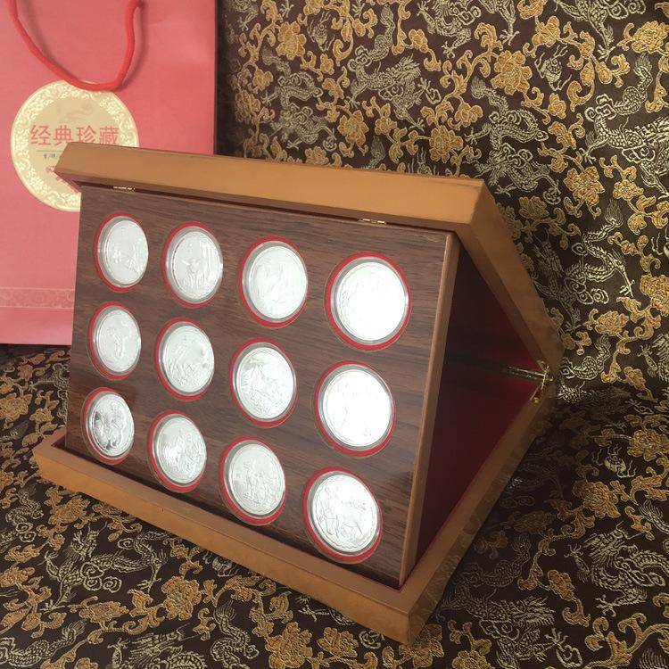 Памятная монета 12 знаков зодиака Лунного Нового года, Высококачественная деревянная упаковка, Коллекционное издание, 2019, Подарок