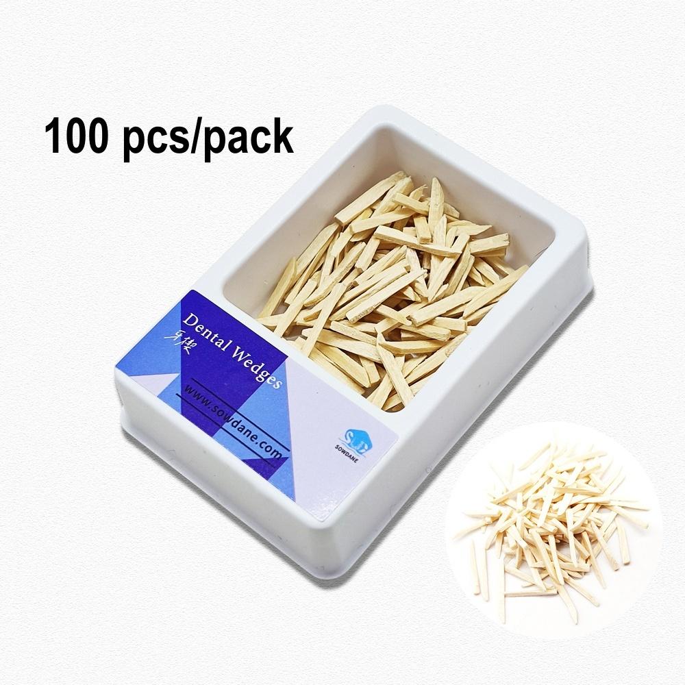 Dental Wedge Set Interdental Fixing Filling Wooden Wedge And 20 Pcs Elastic Rubber Wedge)dental Wedge Matrix Whitening