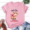 New Just A Girl Who Lovers Capybara Graphic Print T-Shirt Women Men Fashion Round Neck Loose Tee Shirt Streetwear Casual T Shirt