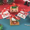 10pcs Christmas Kraft Paper Boxes Santa Claus Chocolate Candy Packaging Box Kids Favor Xmas Gift 2023 Happy New Year Party Decor