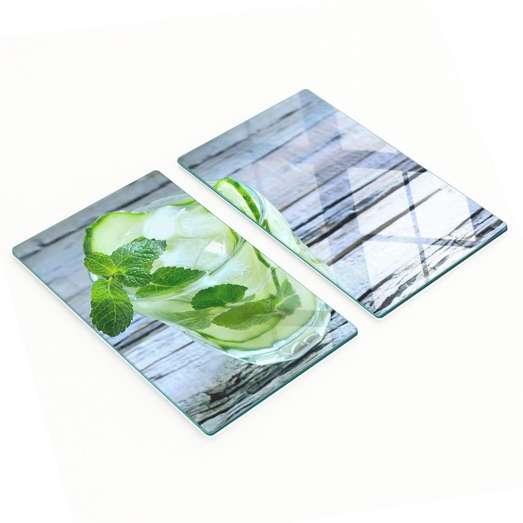 Decorative Tempered Glass Cutting Boards Water Cucumbers 2x30x52 cm