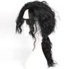 Synthetic Wigs for Men Black Long Curly Hair Wig with Bangs Michael Jackson Cosplay Wig Halloween Costume Daily Use Wig