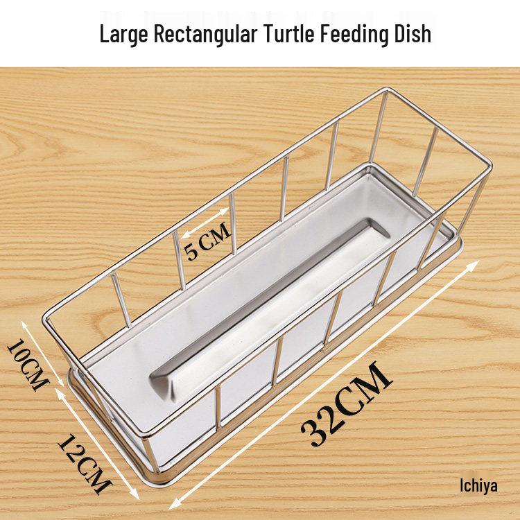 304 Stainless Steel Turtle Feeder: Semi-aquatic & Land Turtle Bowl, Water Bowl, Feeding Trough