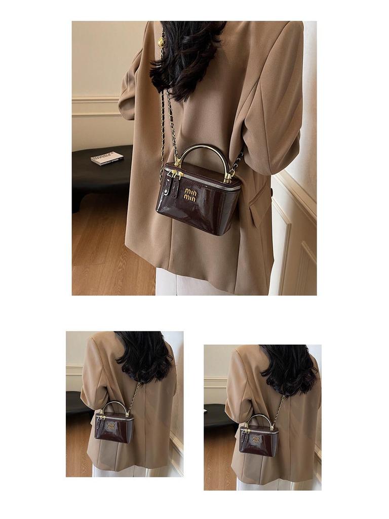 Винтажная маленькая квадратная сумка Miu на цепочке - Женская повседневная модная сумка через плечо и кроссбоди