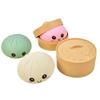 Realistic Giant Dumpling Squeeze Toy with Bamboo Steamer Soft TPR Dough Ball Decompression Fidget Toy Gift