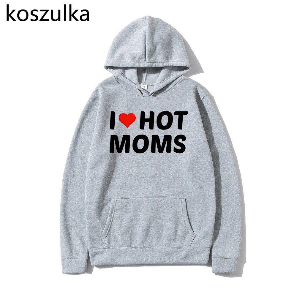 I Love MILFs Mothers Day Hoodies I Heart MILFs Husband Hoodie Harajuku Pullovers Spring/Autumn Unisex Unisexga Tops Unisex Clothing