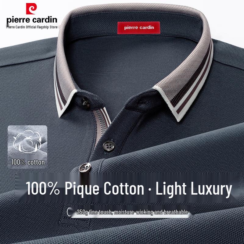 Pierre Cardin Мужская хлопковая футболка-поло с длинным рукавом 100%