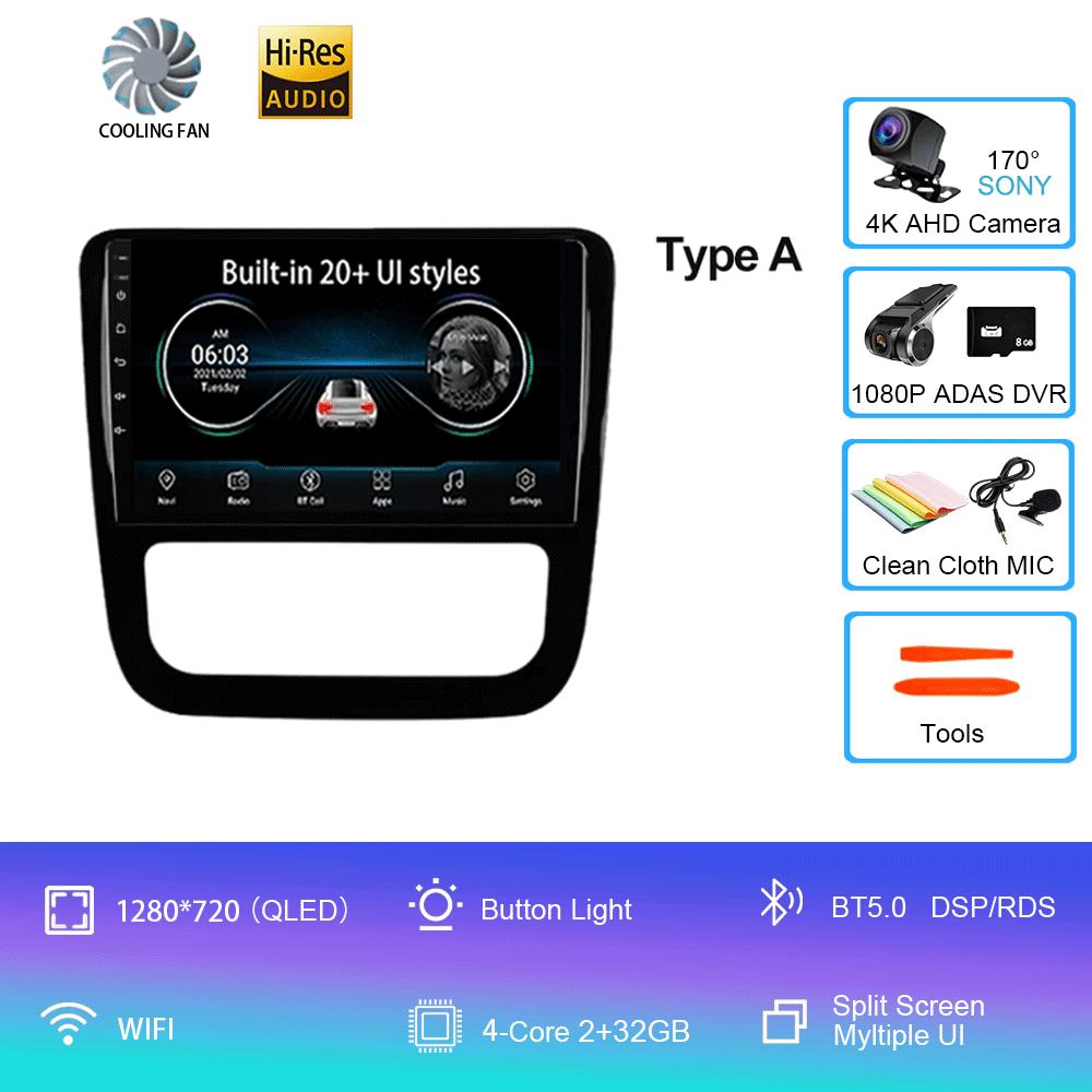 Android 14 Car Radio For Volkswagen EOS Scirocco 3 III Mk3 2008 2009 2010 2011 2012-2014 Multimedia Player WIFI+4G Carplay Auto