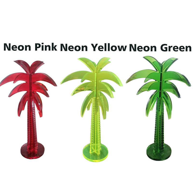 1PC Palm Tree Boho Vibrant Sculptural Decor Modern Acrylic Minimalist Decorative Space Neon Multicolour