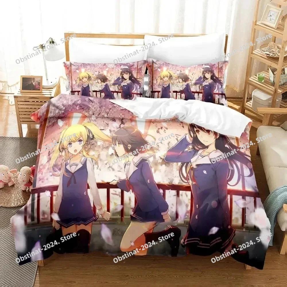 Аниме Saekano Как воспитать скучную девушку Комплект постельного белья Пододеяльник Полный Queen King Размер Наволочка Постельное Белье Печатный Односпальный Twin