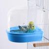 Bird Bath Box Parrot Tub with Hooks Canary Parakeets Hanging Lovebirds Water Shower Bowl