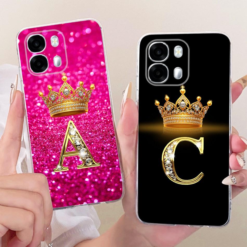 Для OPPO A6s CPH2789 2026 Модный чехол для телефона с буквой и короной Для Oppo A6S 5G Мягкие силиконовые чехлы из ТПУ